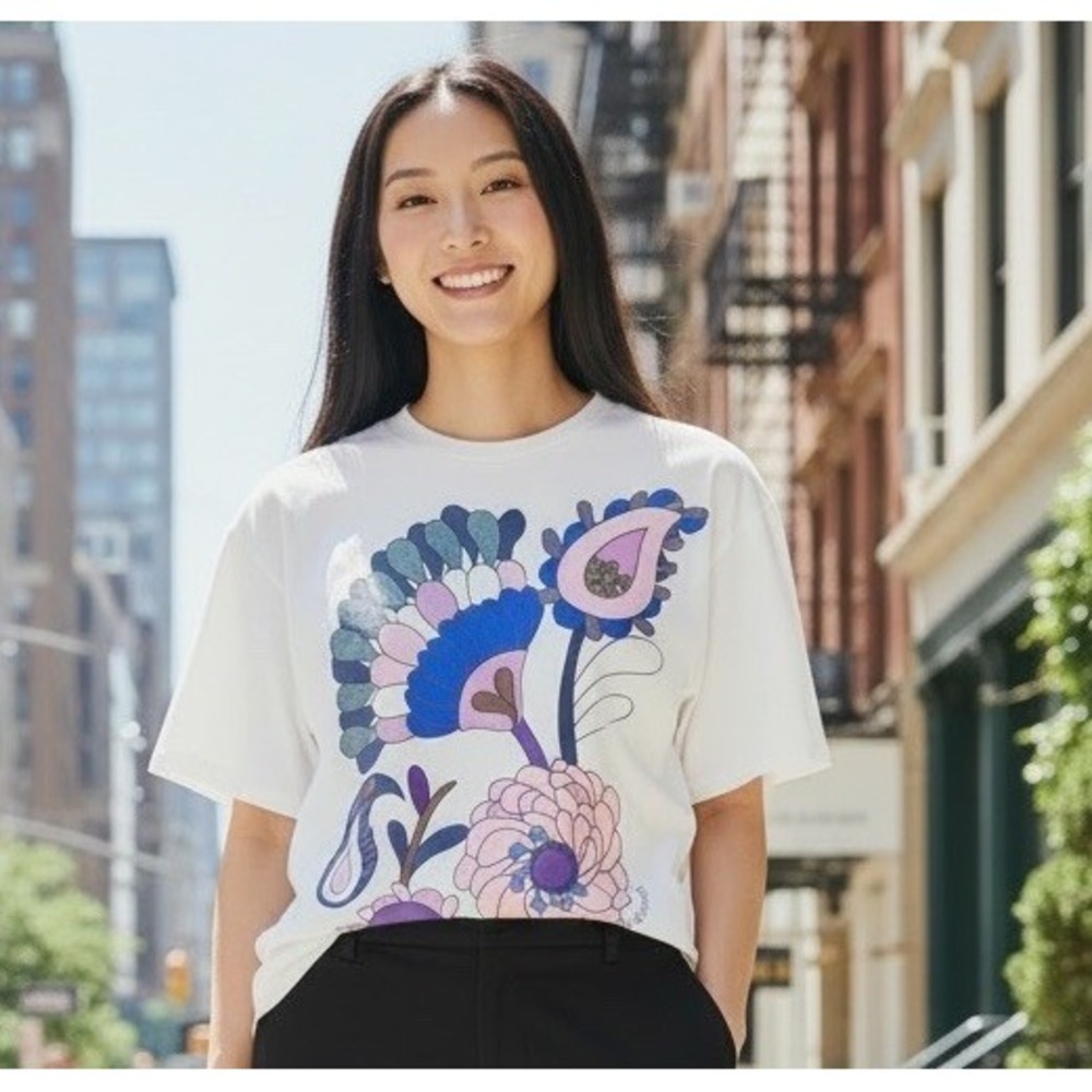 Kate Spade New York Embellished‎ Autumn Paisley Art T Shirt Size XXL Top Rare